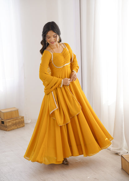 Georgette Anarkali Suit with Dupatta - Party Wear Anarkali Dress