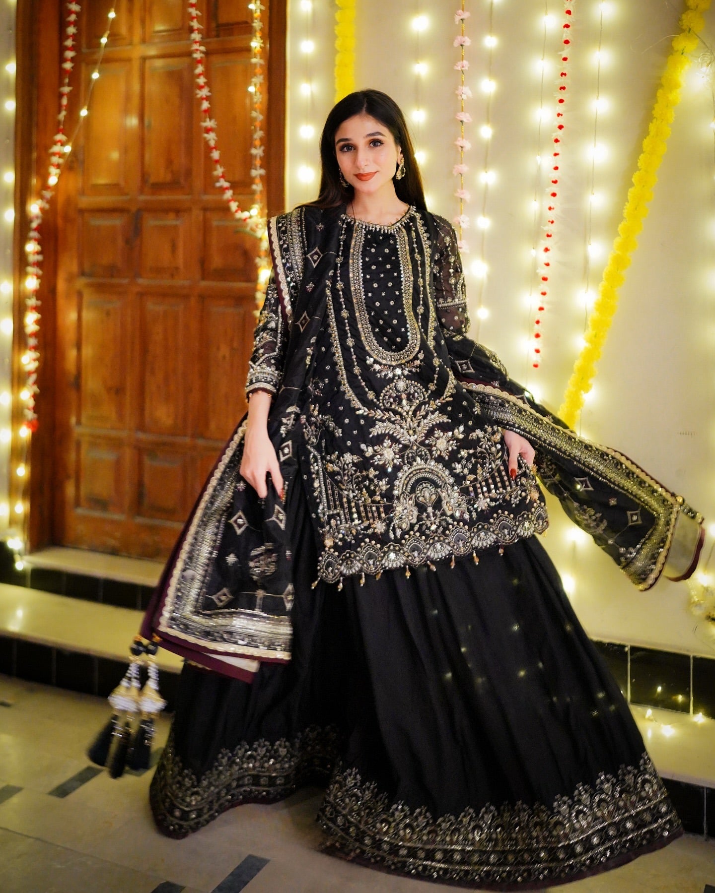 Party Wear Georgette Plazzo Suit Set with Heavy Embroidery