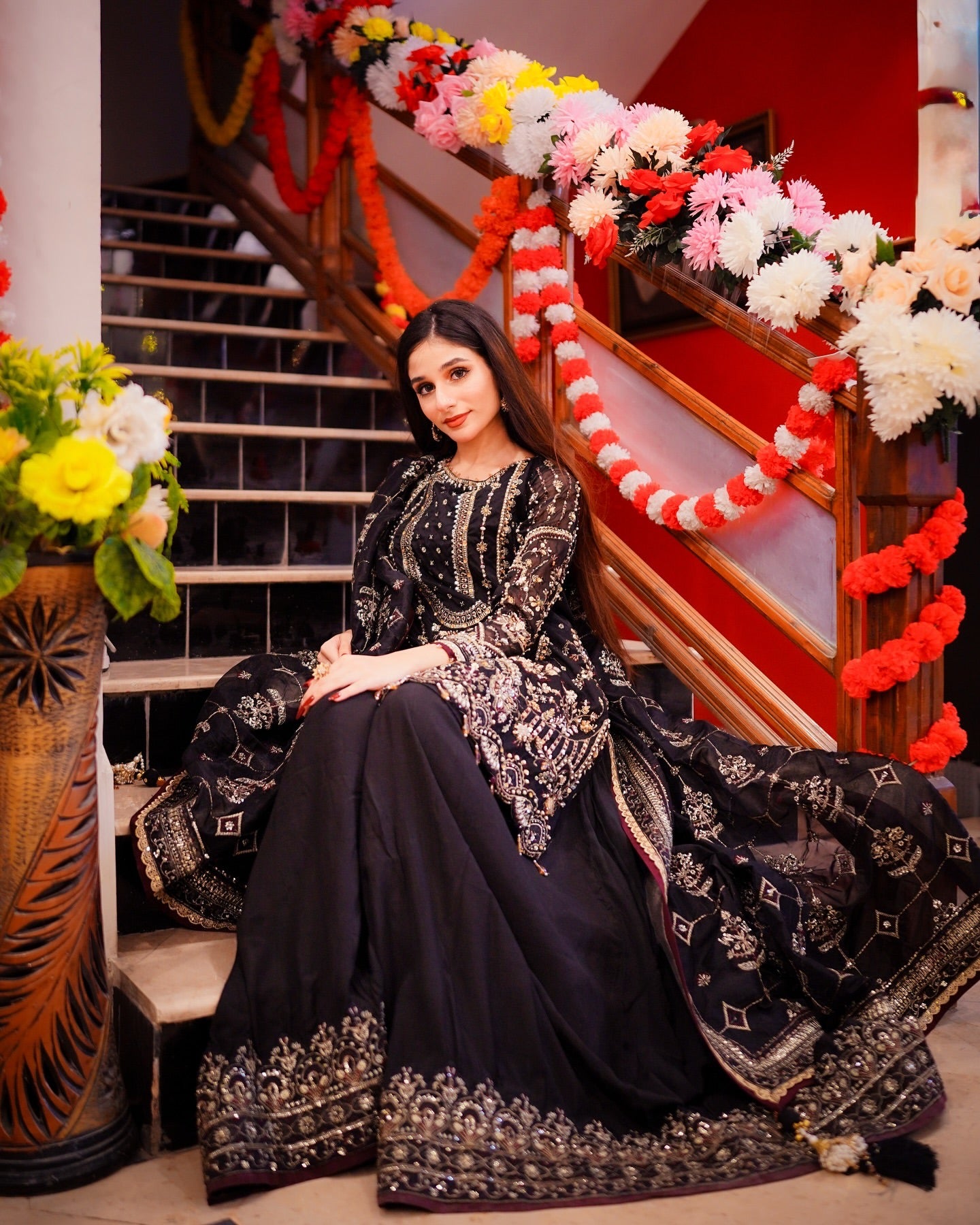 Party Wear Georgette Plazzo Suit Set with Heavy Embroidery