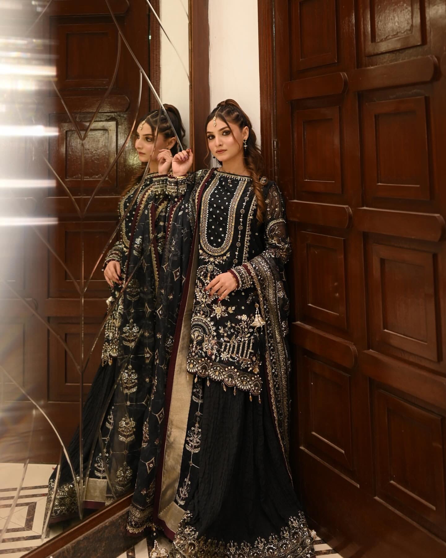 Party Wear Georgette Plazzo Suit Set with Heavy Embroidery