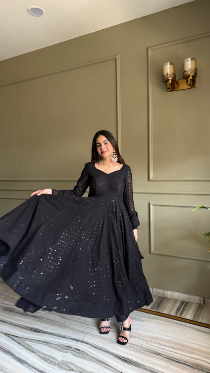 Lukhnowi Georgette Anarkali Salwar Suit Party Wear for Women