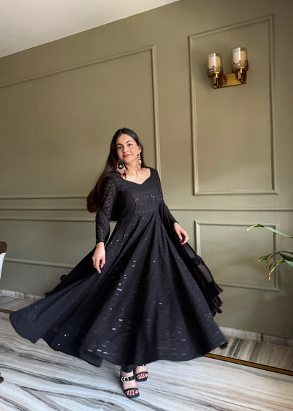 Lukhnowi Georgette Anarkali Salwar Suit Party Wear for Women
