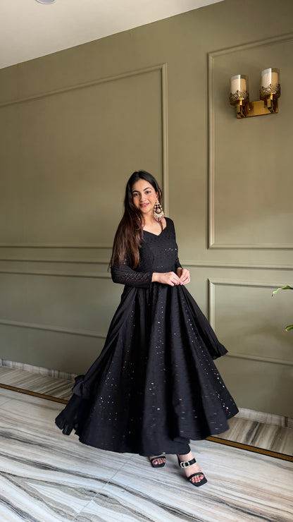Lukhnowi Georgette Anarkali Salwar Suit Party Wear for Women