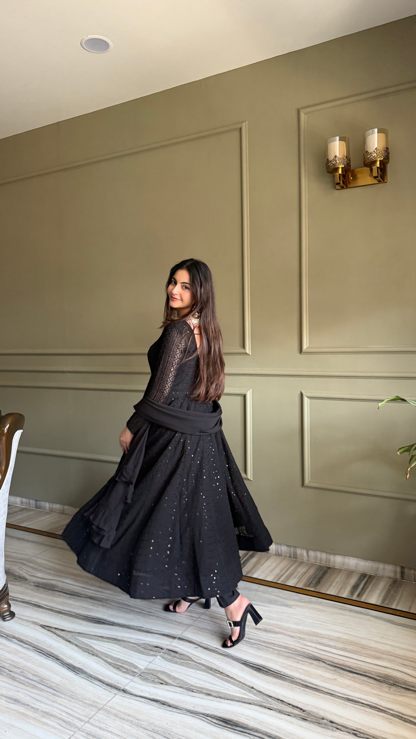 Lukhnowi Georgette Anarkali Salwar Suit Party Wear for Women