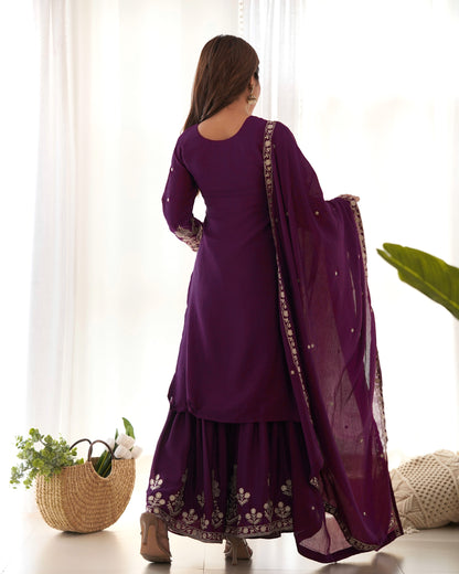 Dark Purple Pakistani Suit Dress for Party Wear Salwar Kameez