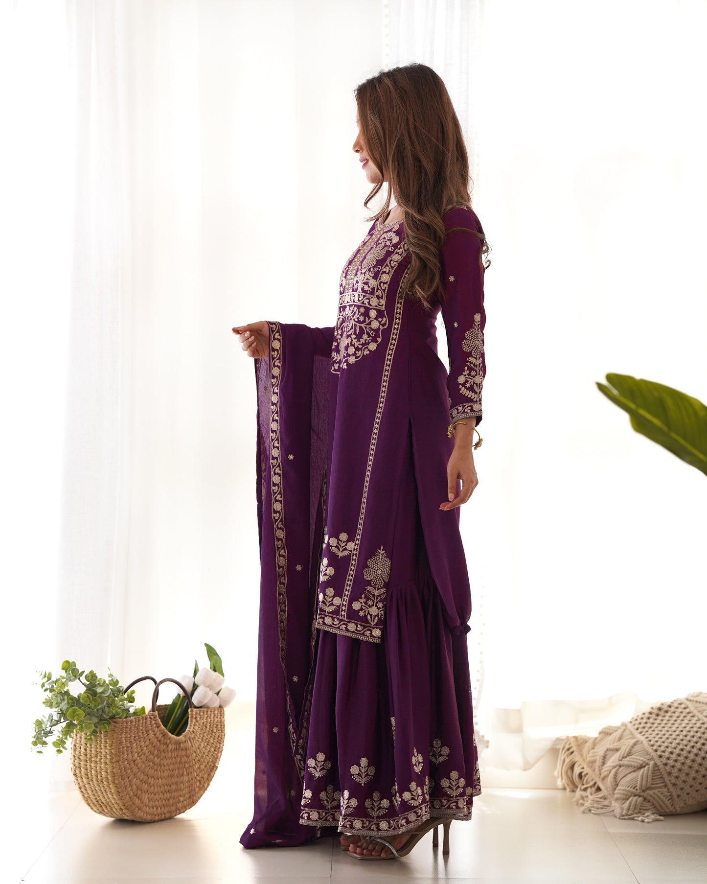Dark Purple Pakistani Suit Dress for Party Wear Salwar Kameez