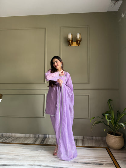 Crunchy Silk Pakistani Suit with Siroski Work Salwar Kameez