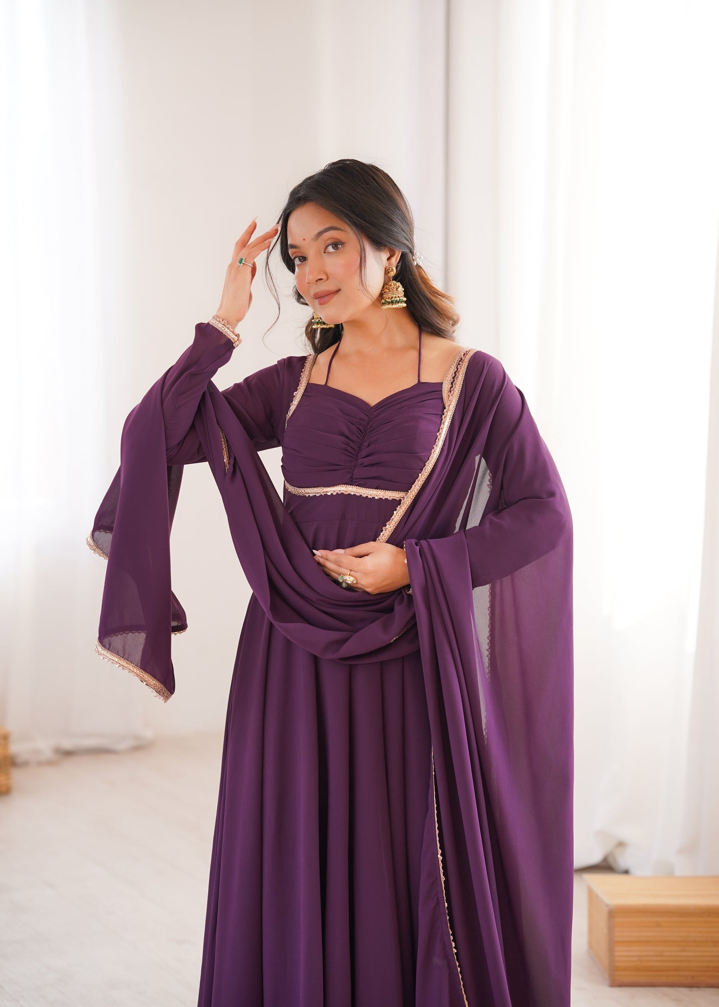 Georgette Anarkali Suit with Dupatta - Party Wear Anarkali Dress