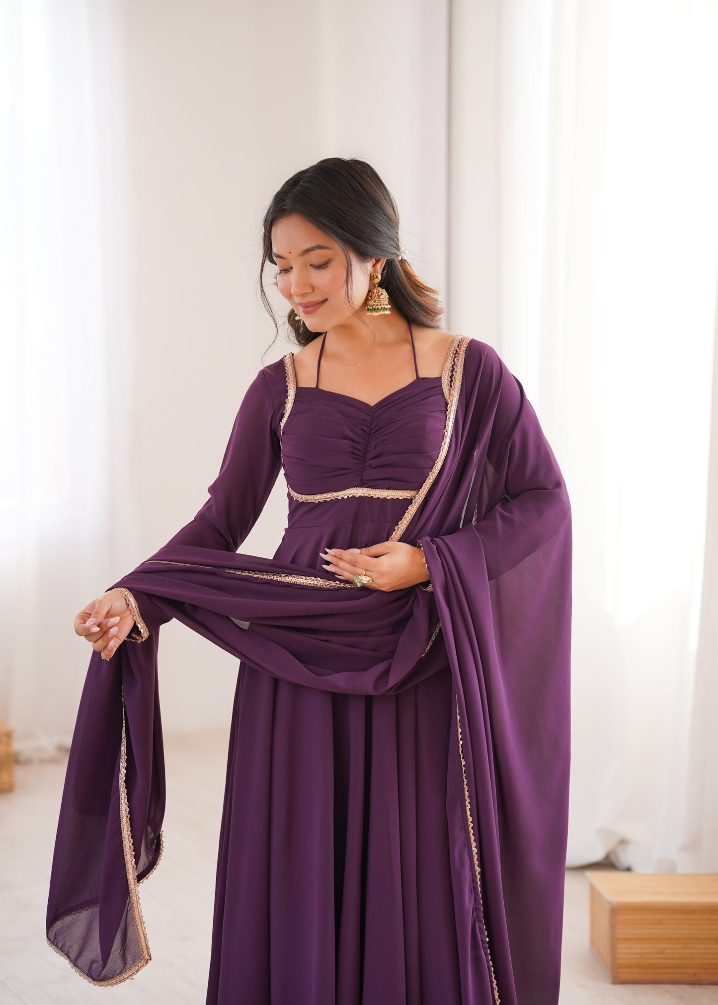 Georgette Anarkali Suit with Dupatta - Party Wear Anarkali Dress