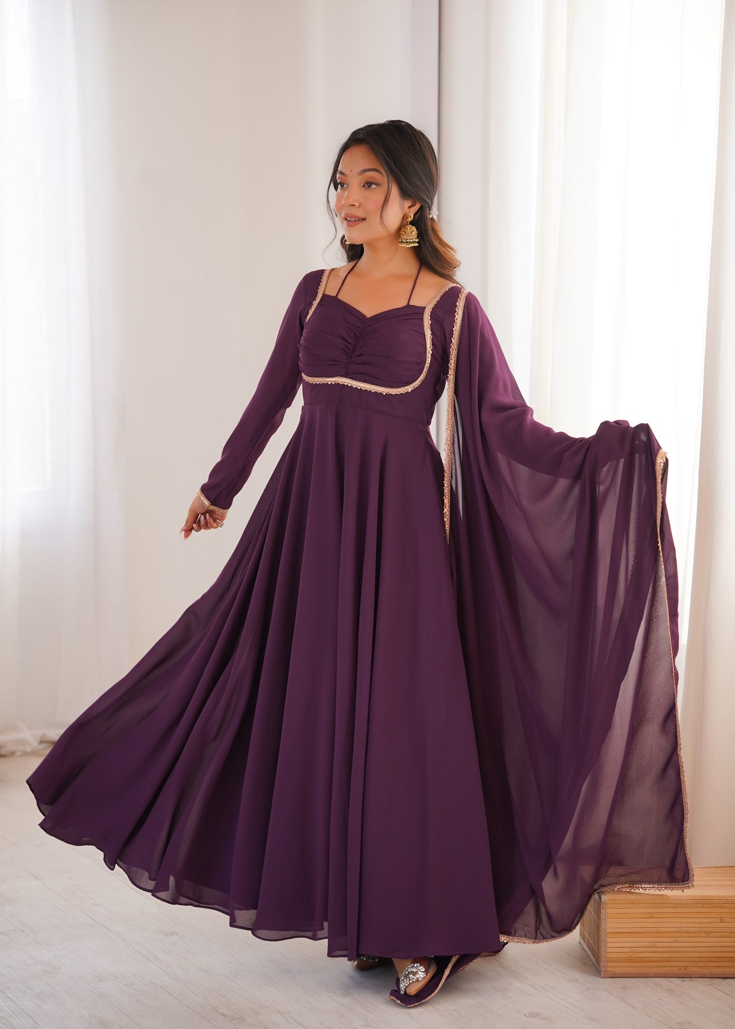 Georgette Anarkali Suit with Dupatta - Party Wear Anarkali Dress
