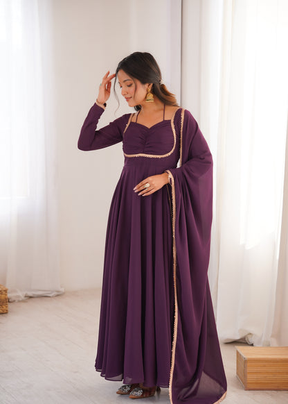 Georgette Anarkali Suit with Dupatta - Party Wear Anarkali Dress