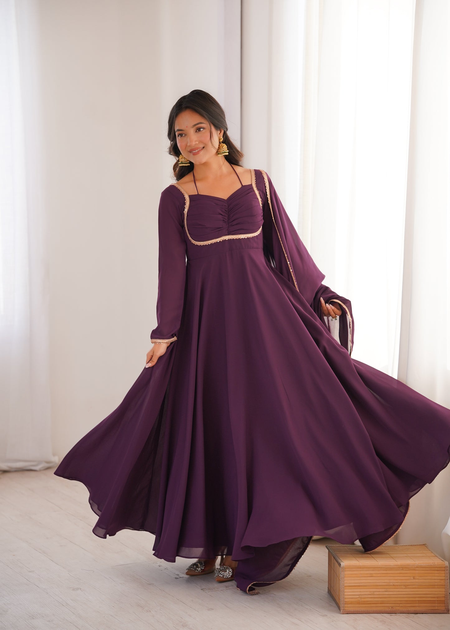 Georgette Anarkali Suit with Dupatta - Party Wear Anarkali Dress