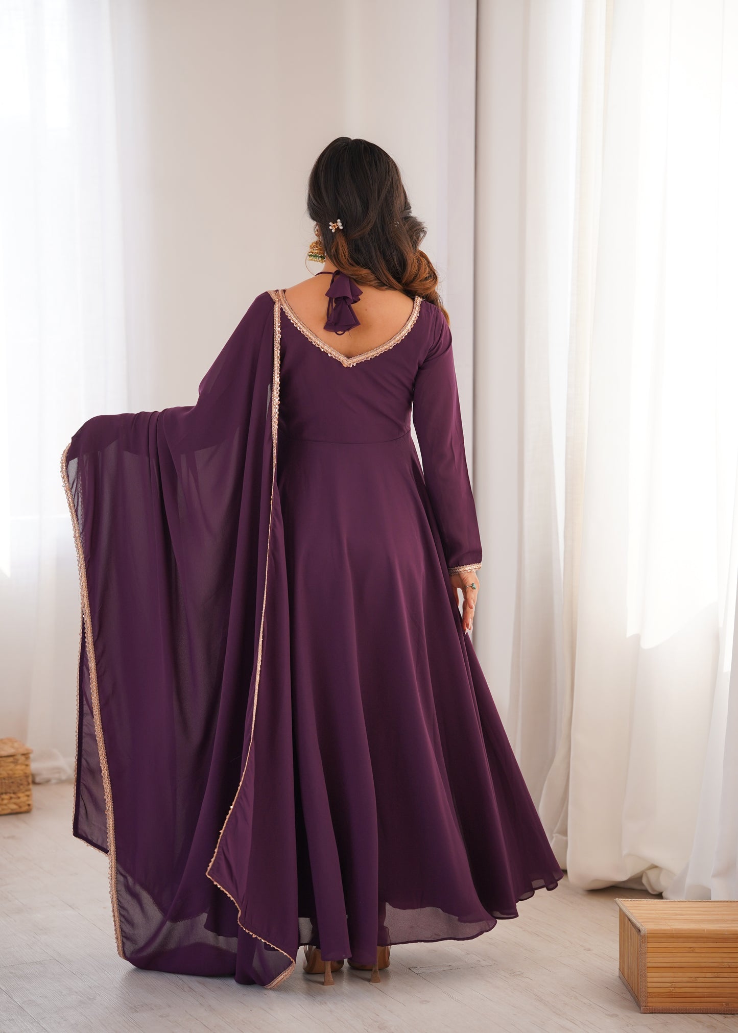 Georgette Anarkali Suit with Dupatta - Party Wear Anarkali Dress
