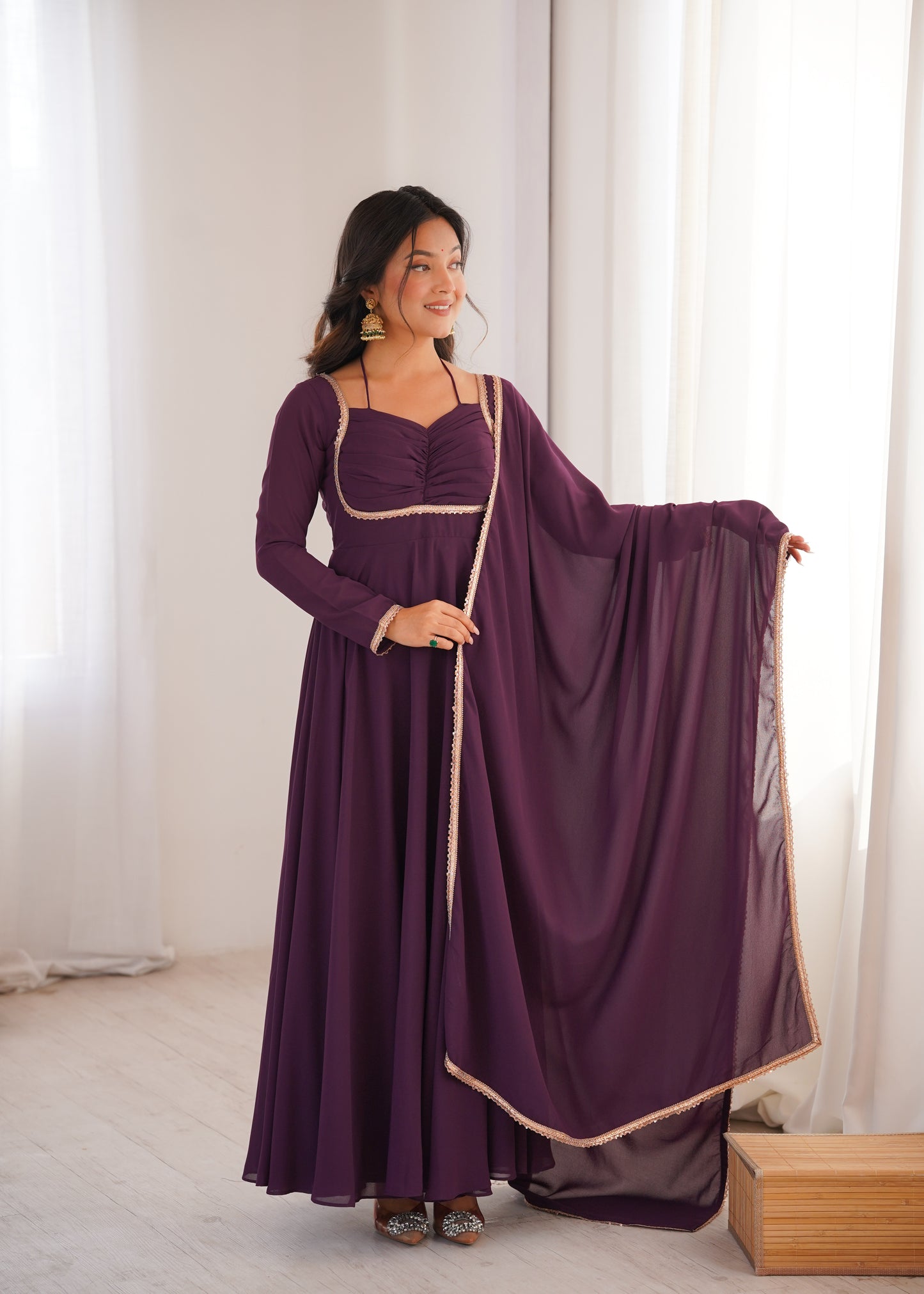 Georgette Anarkali Suit with Dupatta - Party Wear Anarkali Dress