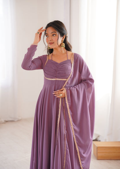 Georgette Anarkali Suit with Dupatta - Party Wear Anarkali Dress