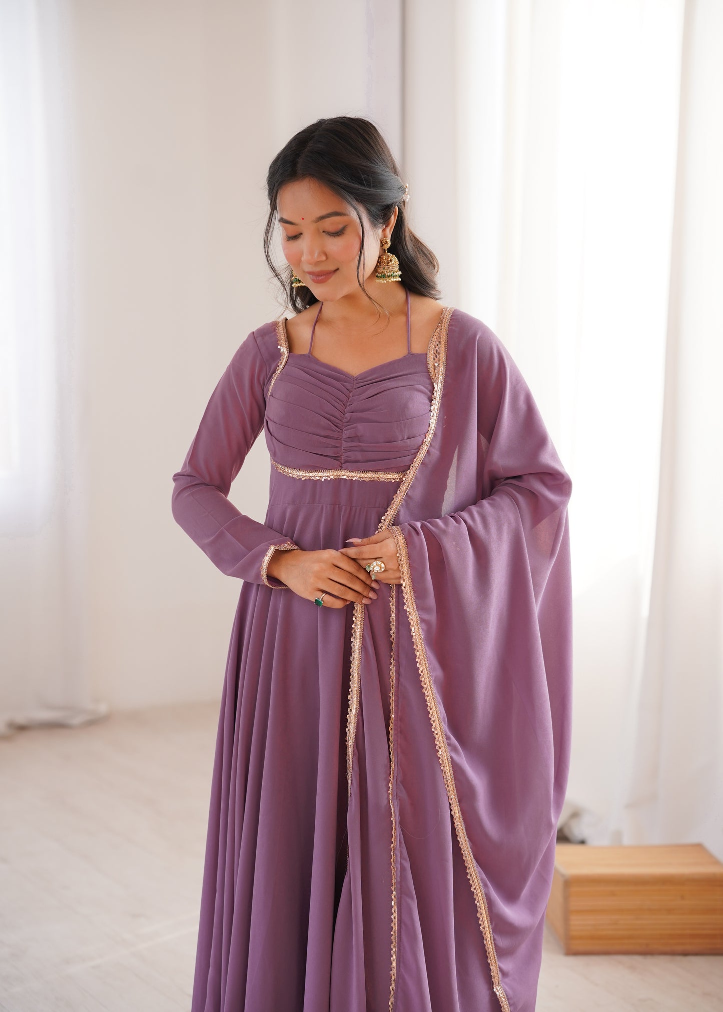 Georgette Anarkali Suit with Dupatta - Party Wear Anarkali Dress