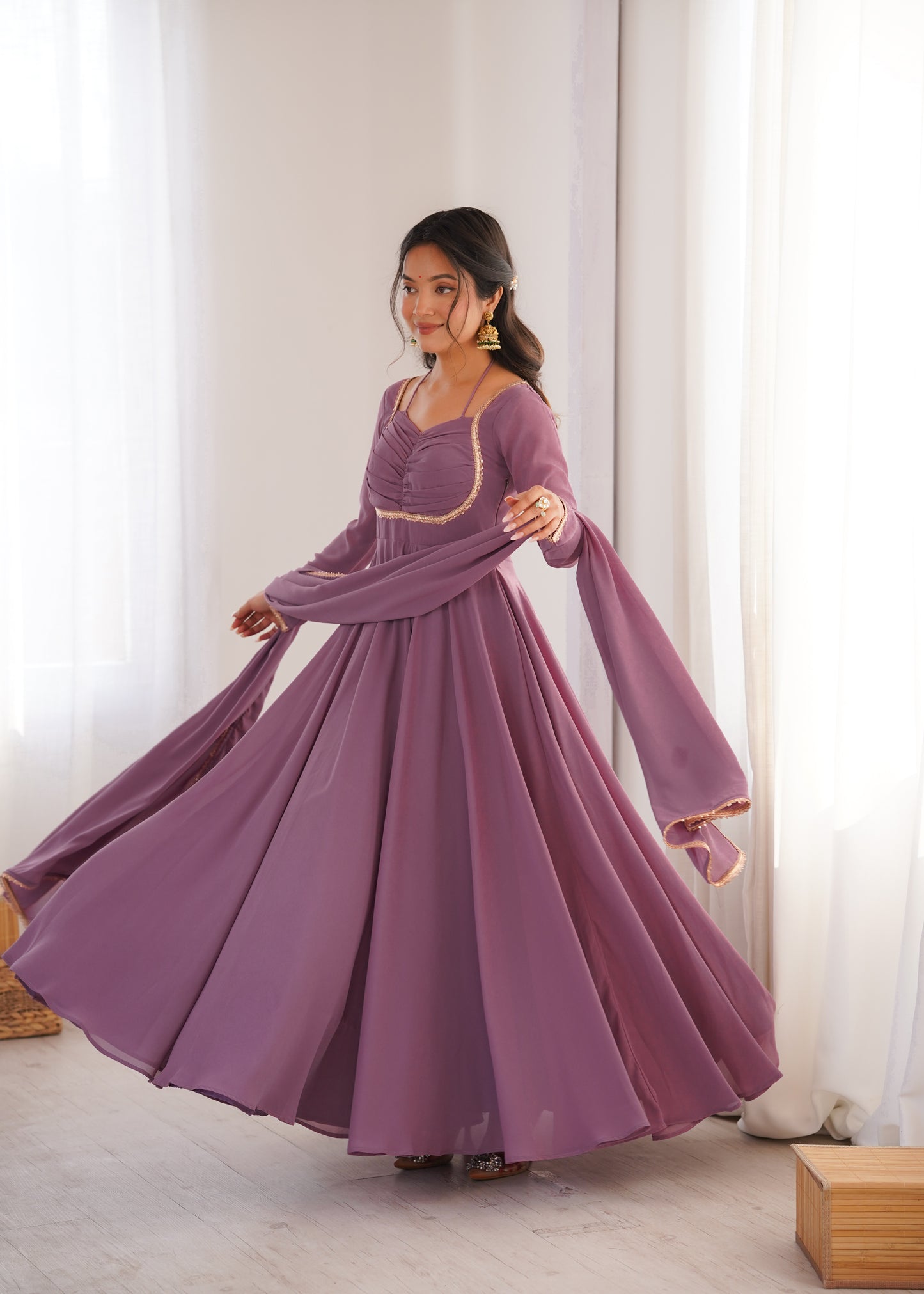 Georgette Anarkali Suit with Dupatta - Party Wear Anarkali Dress