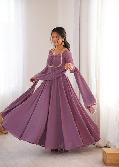 Georgette Anarkali Suit with Dupatta - Party Wear Anarkali Dress