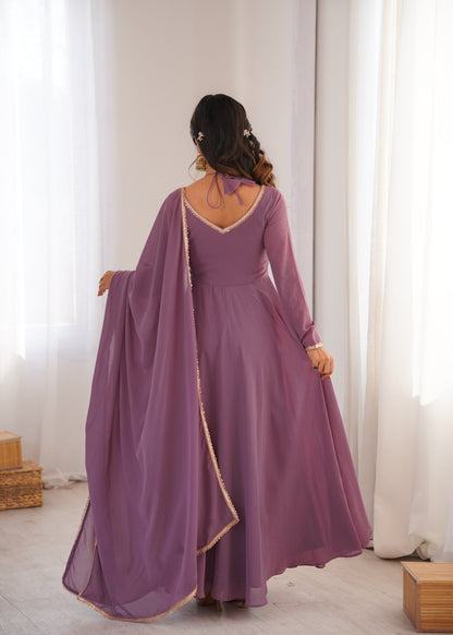 Georgette Anarkali Suit with Dupatta - Party Wear Anarkali Dress