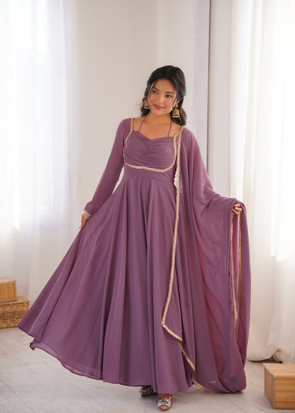 Georgette Anarkali Suit with Dupatta - Party Wear Anarkali Dress