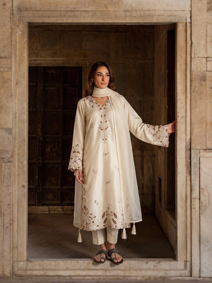 Ivory Roman Glass Kaftan Salwar Suit Party Wear