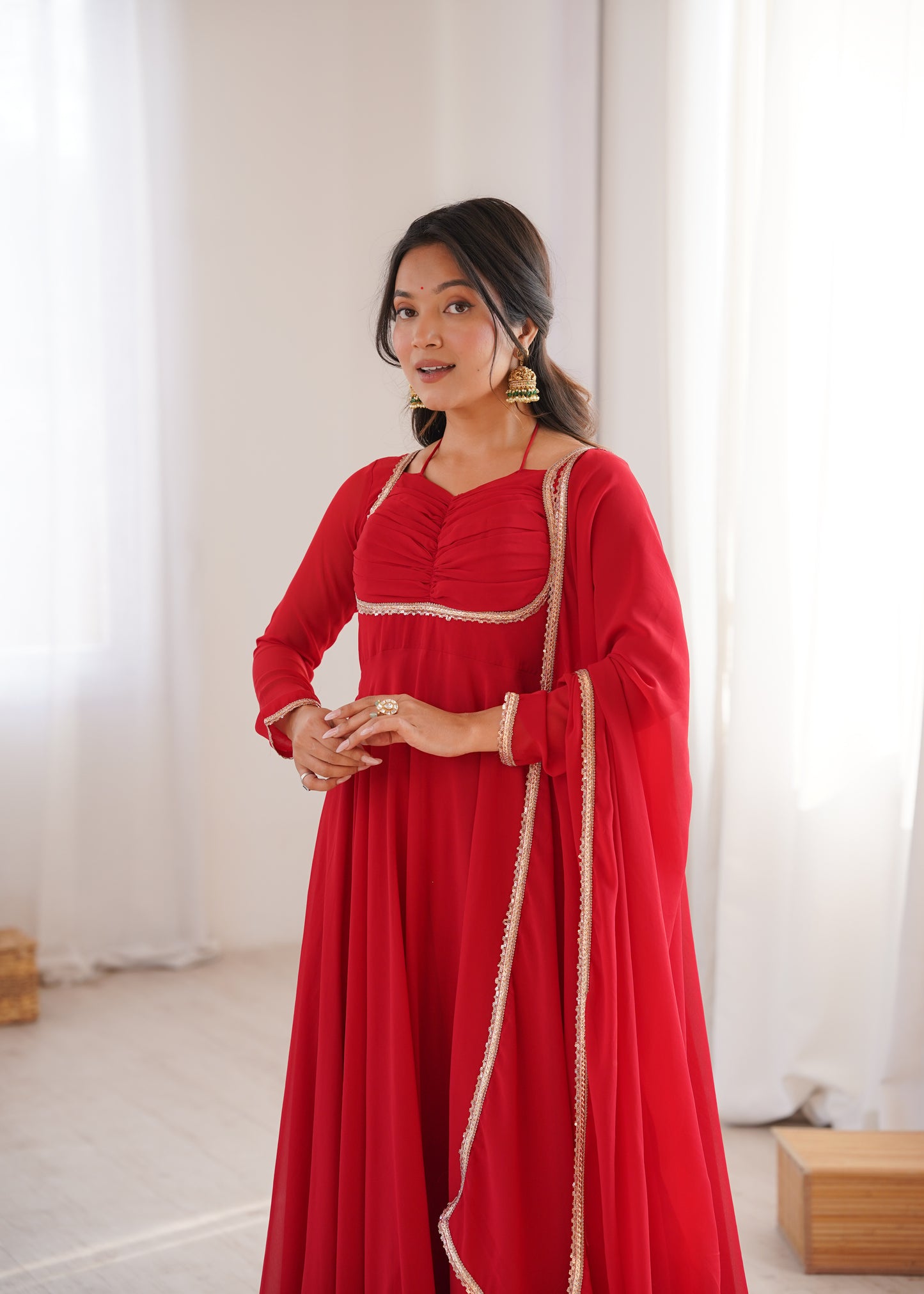 Georgette Anarkali Suit with Dupatta - Party Wear Anarkali Dress