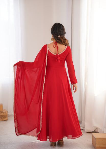 Georgette Anarkali Suit with Dupatta - Party Wear Anarkali Dress
