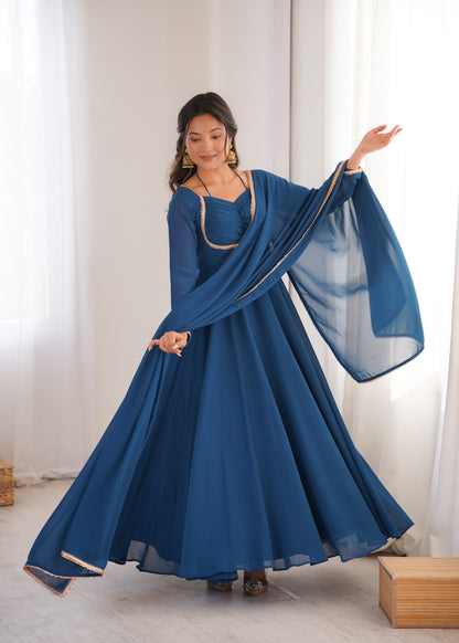 Georgette Anarkali Suit with Dupatta - Party Wear Anarkali Dress