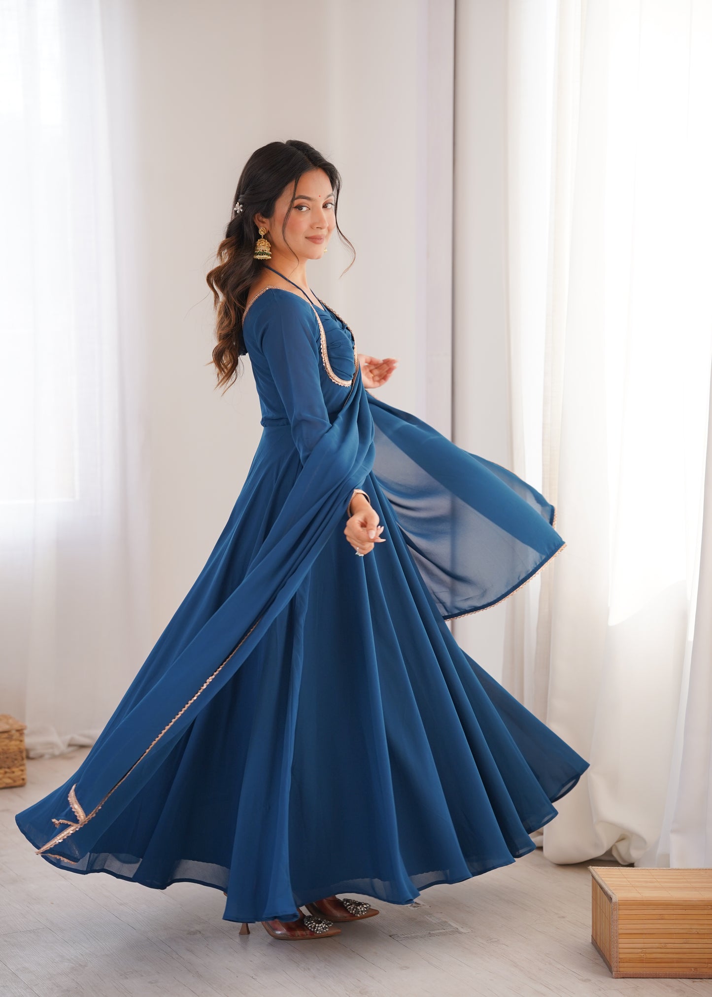 Georgette Anarkali Suit with Dupatta - Party Wear Anarkali Dress
