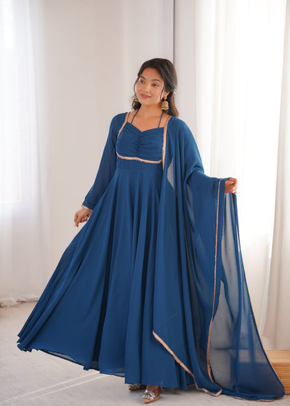 Georgette Anarkali Suit with Dupatta - Party Wear Anarkali Dress