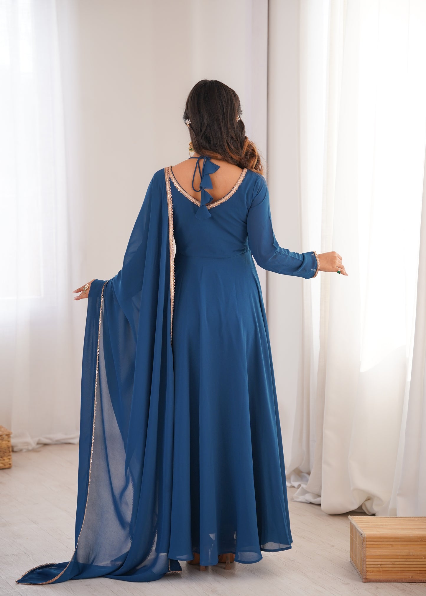 Georgette Anarkali Suit with Dupatta - Party Wear Anarkali Dress