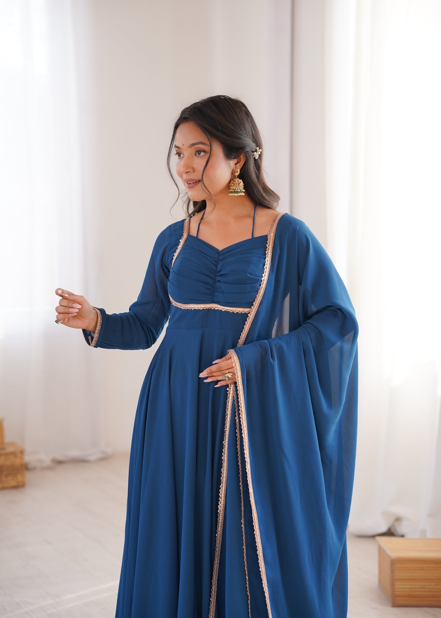 Georgette Anarkali Suit with Dupatta - Party Wear Anarkali Dress
