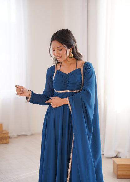 Georgette Anarkali Suit with Dupatta - Party Wear Anarkali Dress