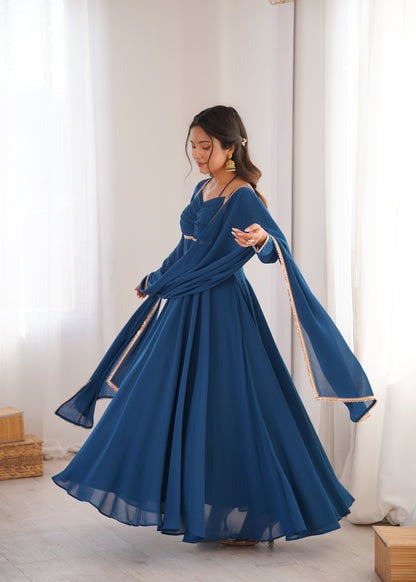 Georgette Anarkali Suit with Dupatta - Party Wear Anarkali Dress