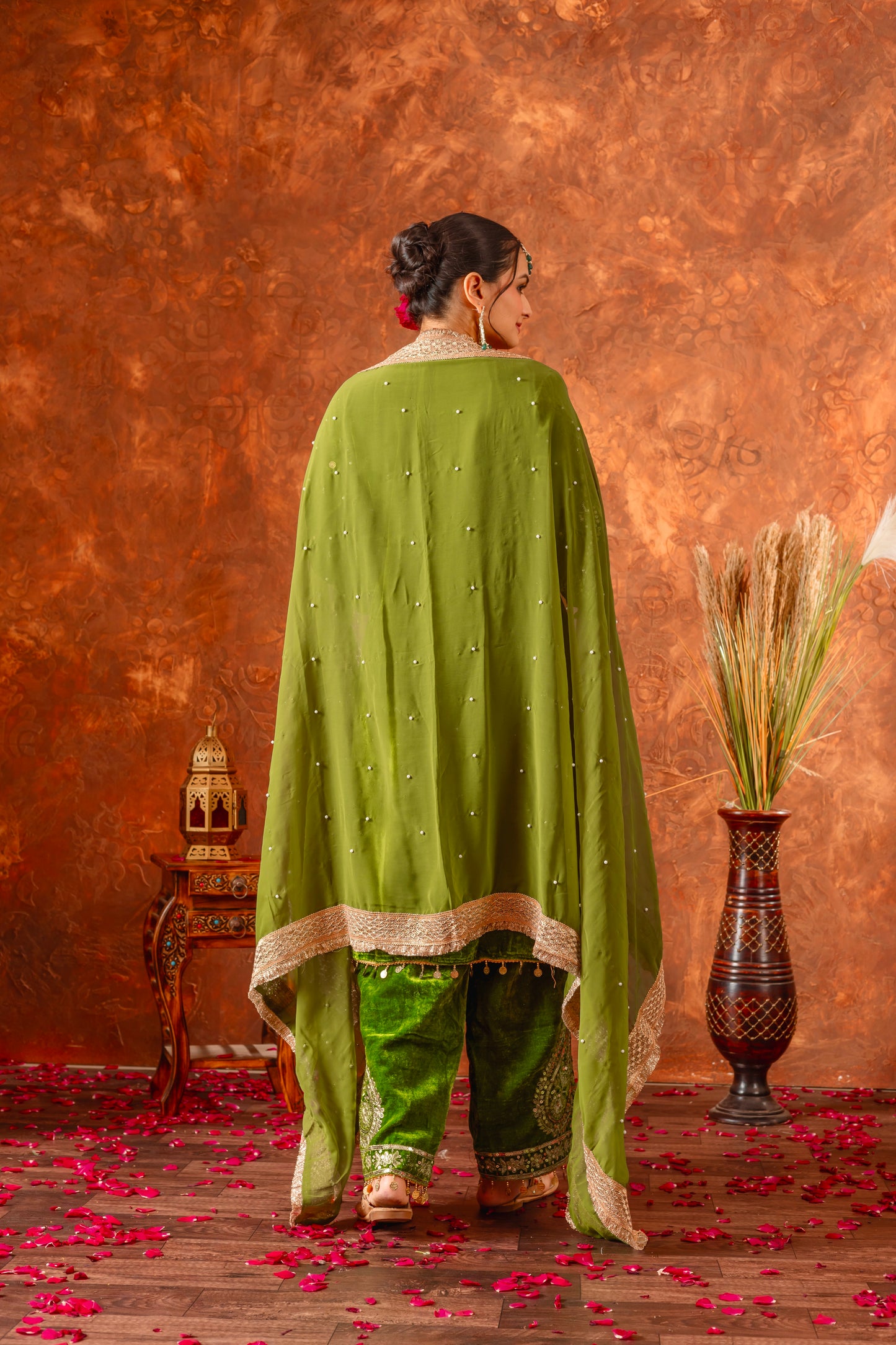 Pure Viscose Velvet Party Wear Suit for Women - Top Plazzo Set