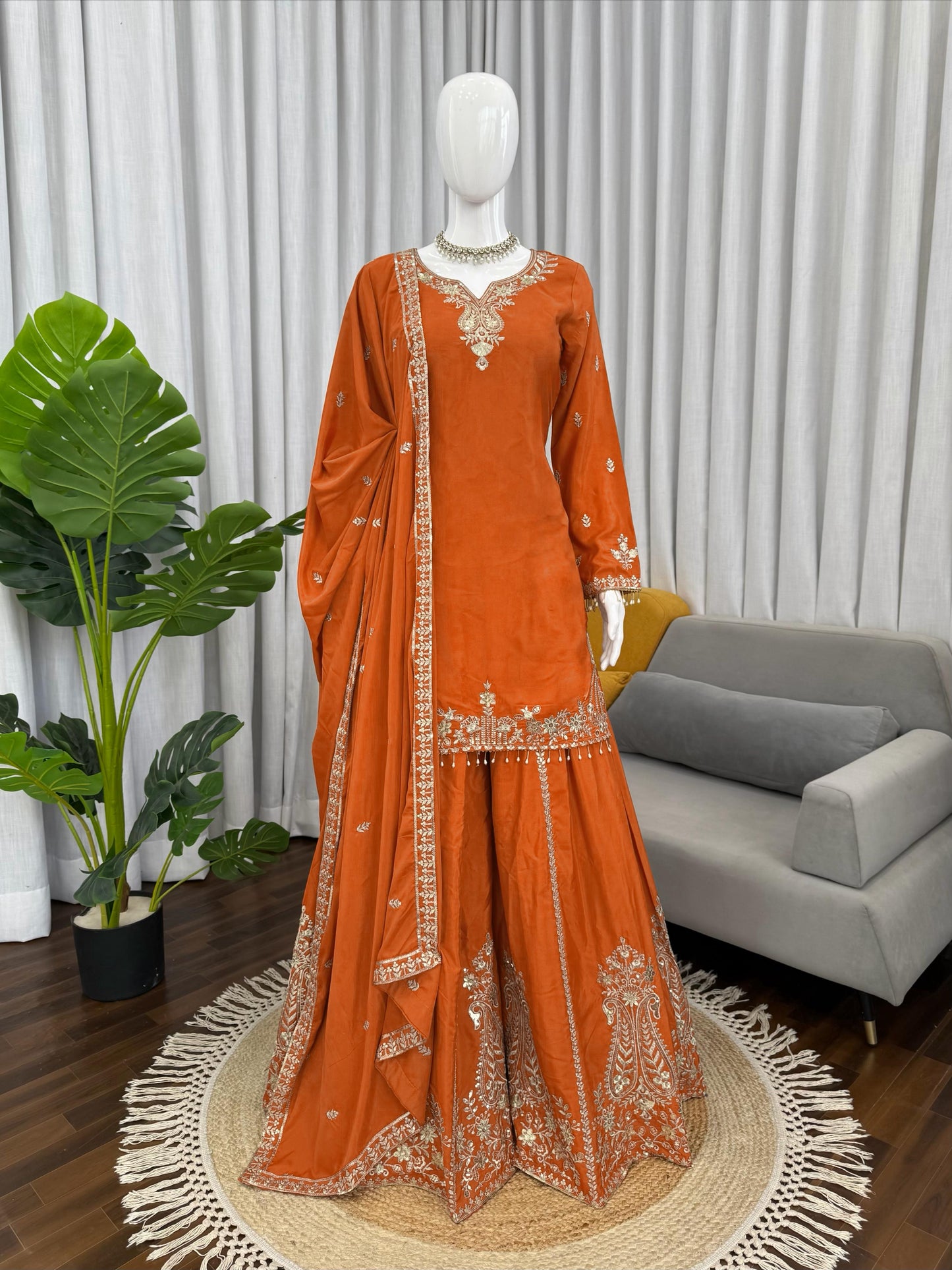 Designer Crepe Sharara Suit - Elegant Festival & Wedding Wear