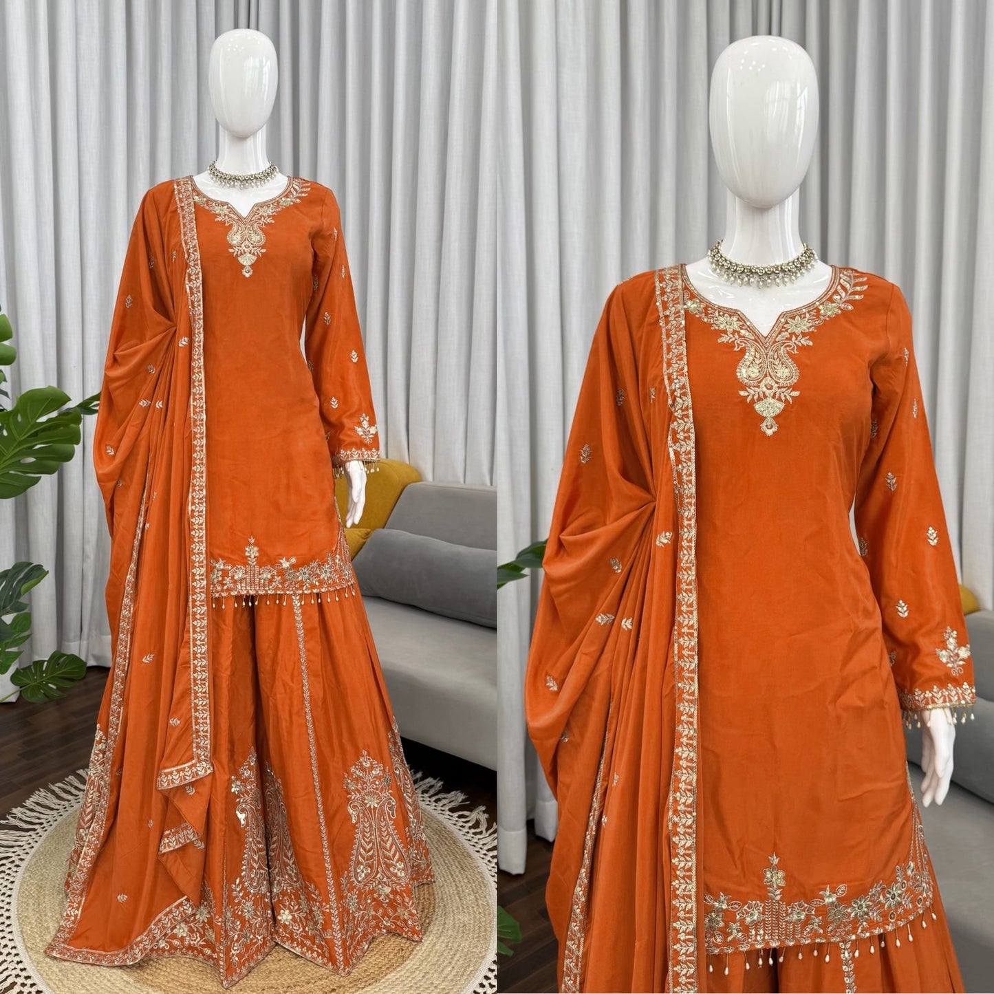 Designer Crepe Sharara Suit - Elegant Festival & Wedding Wear