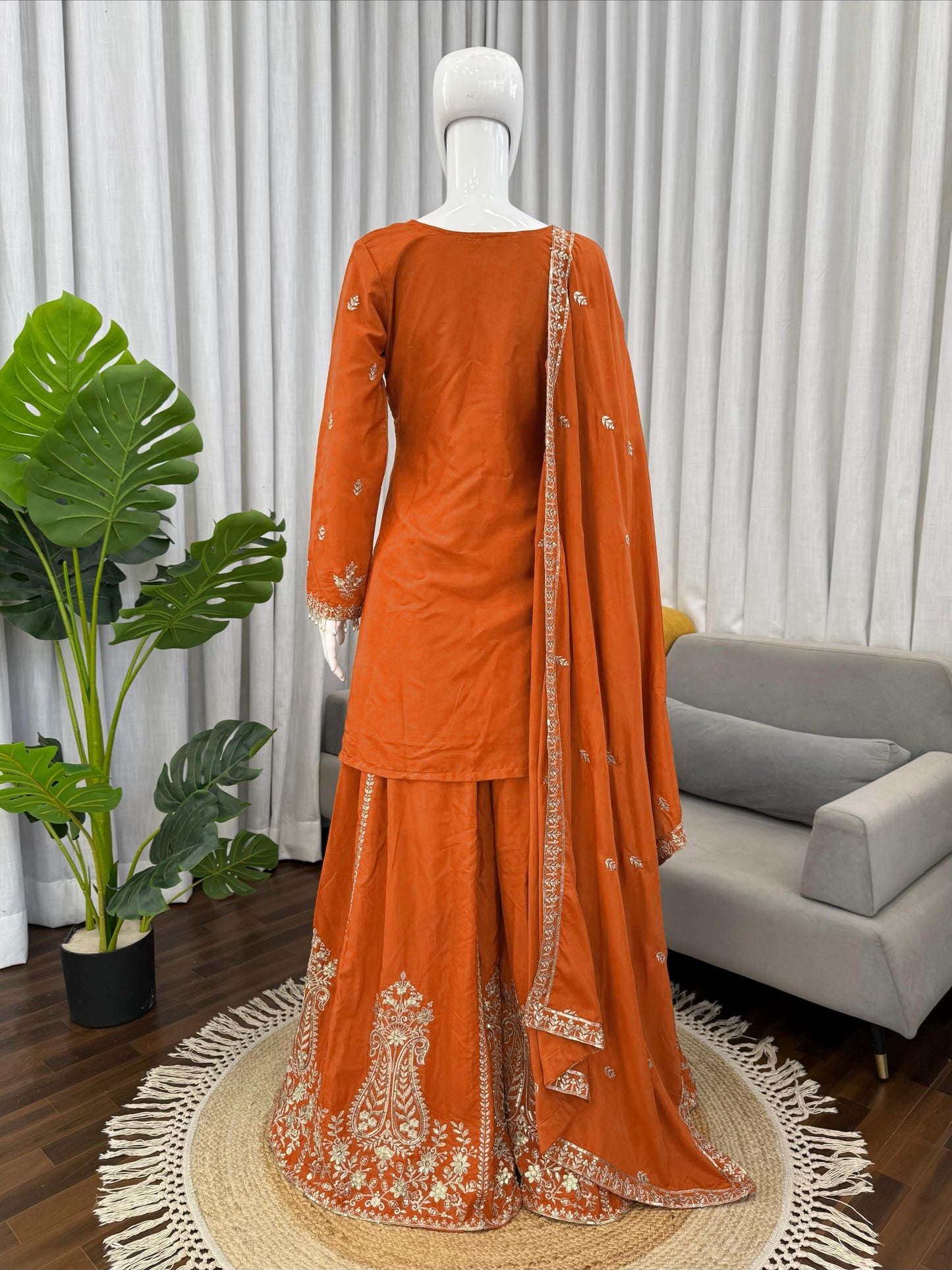Designer Crepe Sharara Suit - Elegant Festival & Wedding Wear