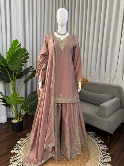 Designer Crepe Sharara Suit - Elegant Festival & Wedding Wear