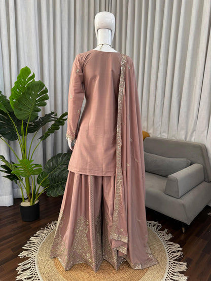 Designer Crepe Sharara Suit - Elegant Festival & Wedding Wear