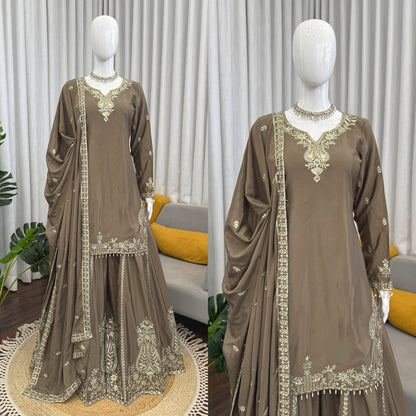 Designer Crepe Sharara Suit - Elegant Festival & Wedding Wear