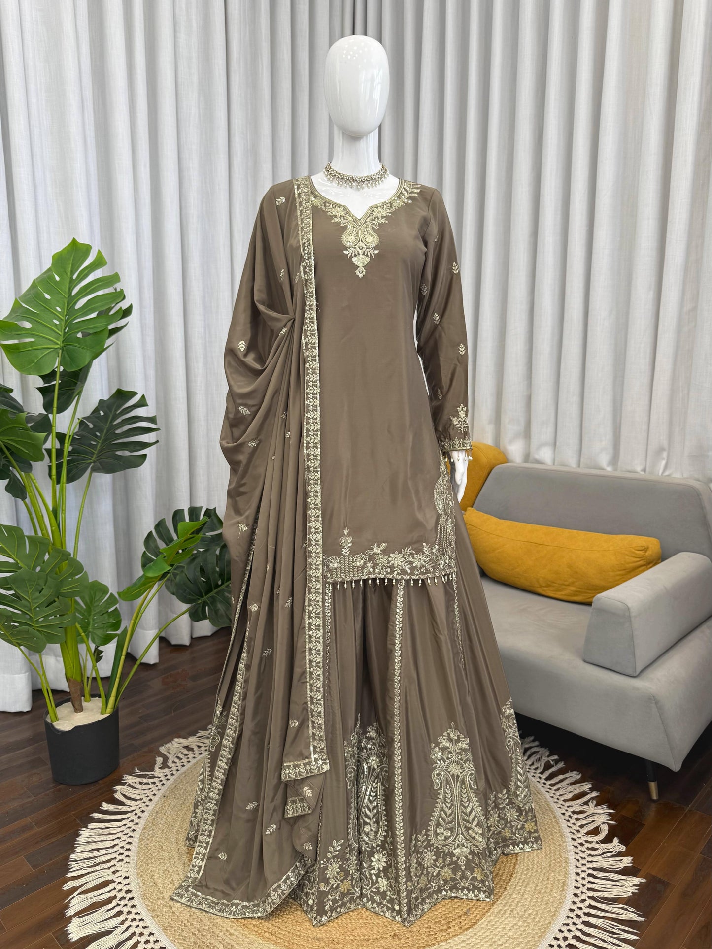 Designer Crepe Sharara Suit - Elegant Festival & Wedding Wear