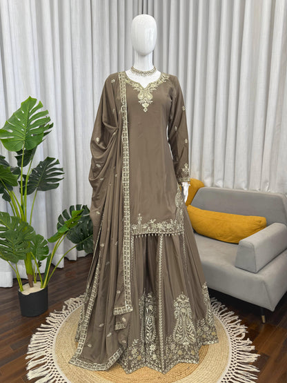 Designer Crepe Sharara Suit - Elegant Festival & Wedding Wear