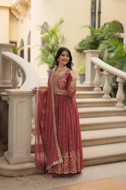 Faux Georgette Sequin Embroidered Sharara Suit Set