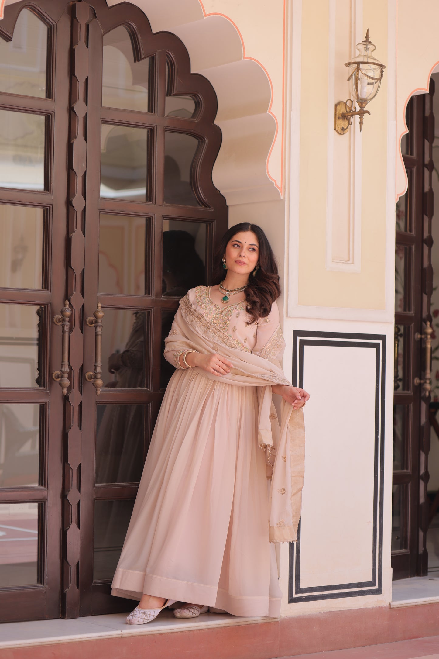 Elegant Georgette Anarkali Gown with Multi Embroidery - 2 Colors