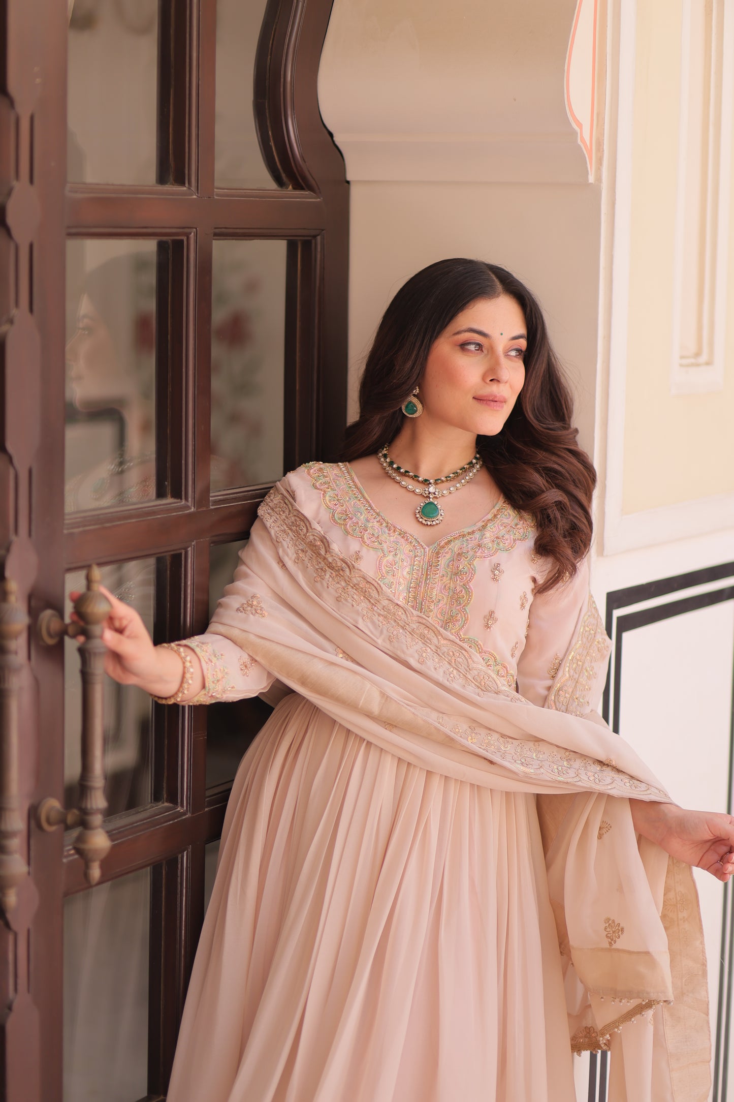 Elegant Georgette Anarkali Gown with Multi Embroidery - 2 Colors