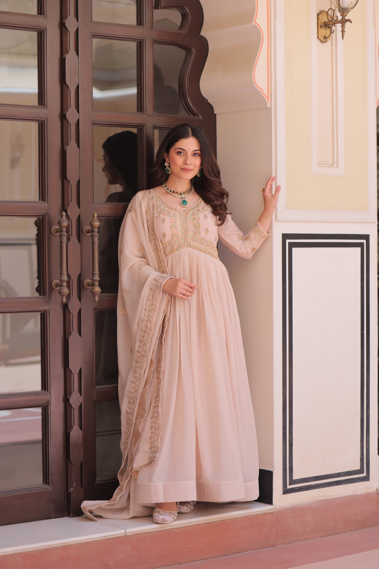 Elegant Georgette Anarkali Gown with Multi Embroidery - 2 Colors