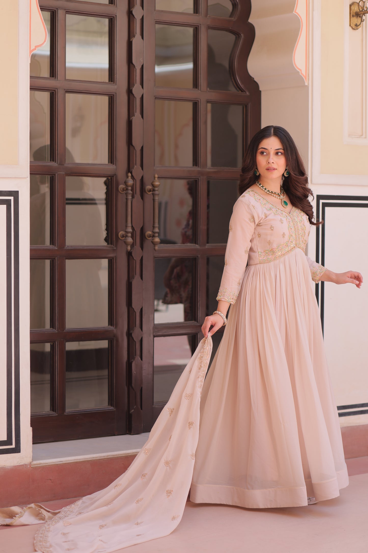 Elegant Georgette Anarkali Gown with Multi Embroidery - 2 Colors