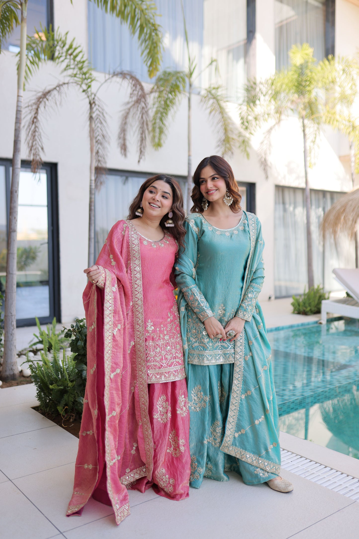 Embroidered Kurta Sharara Set with Dupatta