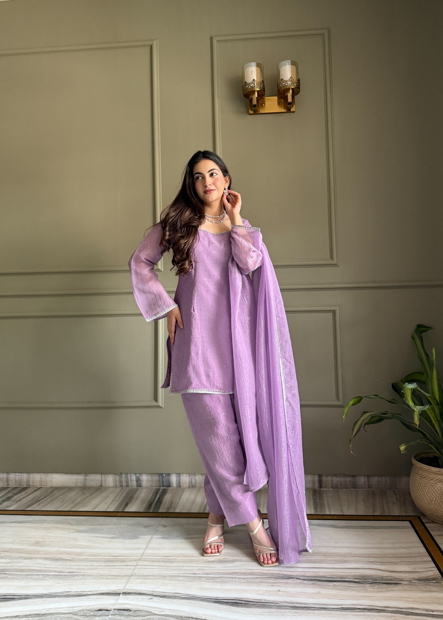 Crunchy Silk Salwar Suit Party Wear for Women